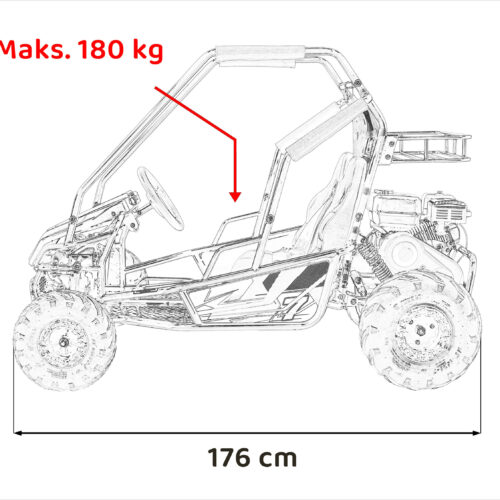 Pojazd BUGGY Spalinowy LUCKY SEVEN Pomarańczowy
